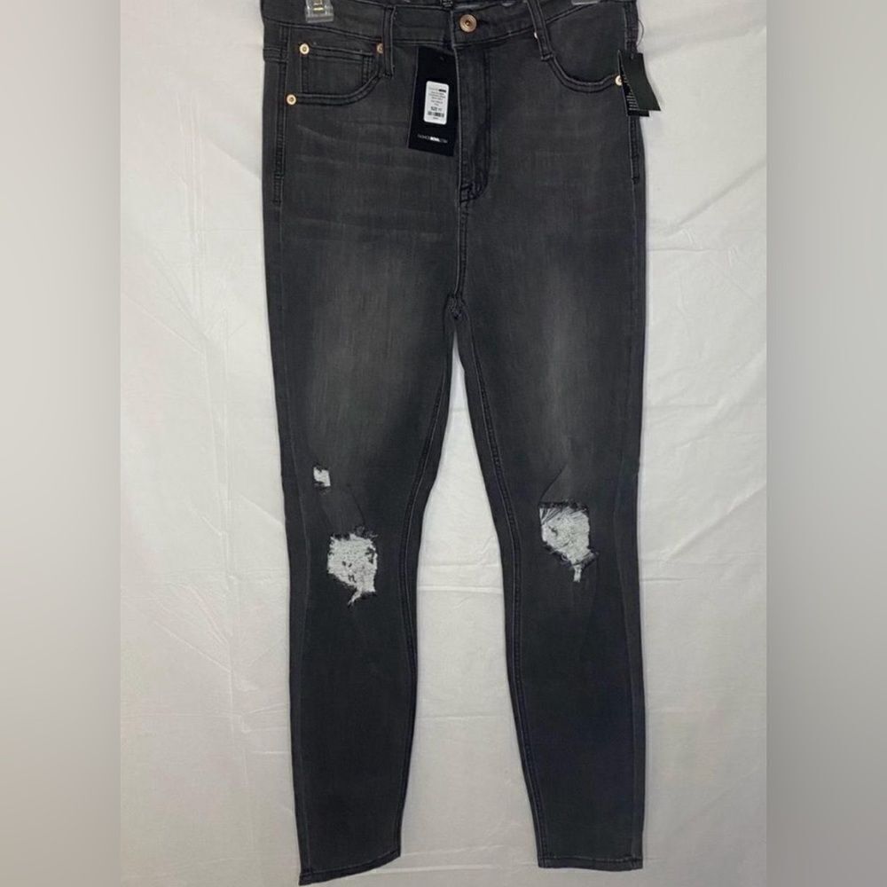 Fashion Nova Grey Sleek Compression Stretch Skinny Jeans Size 11